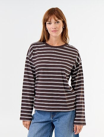 T-shirt a maniche lunghe a righe