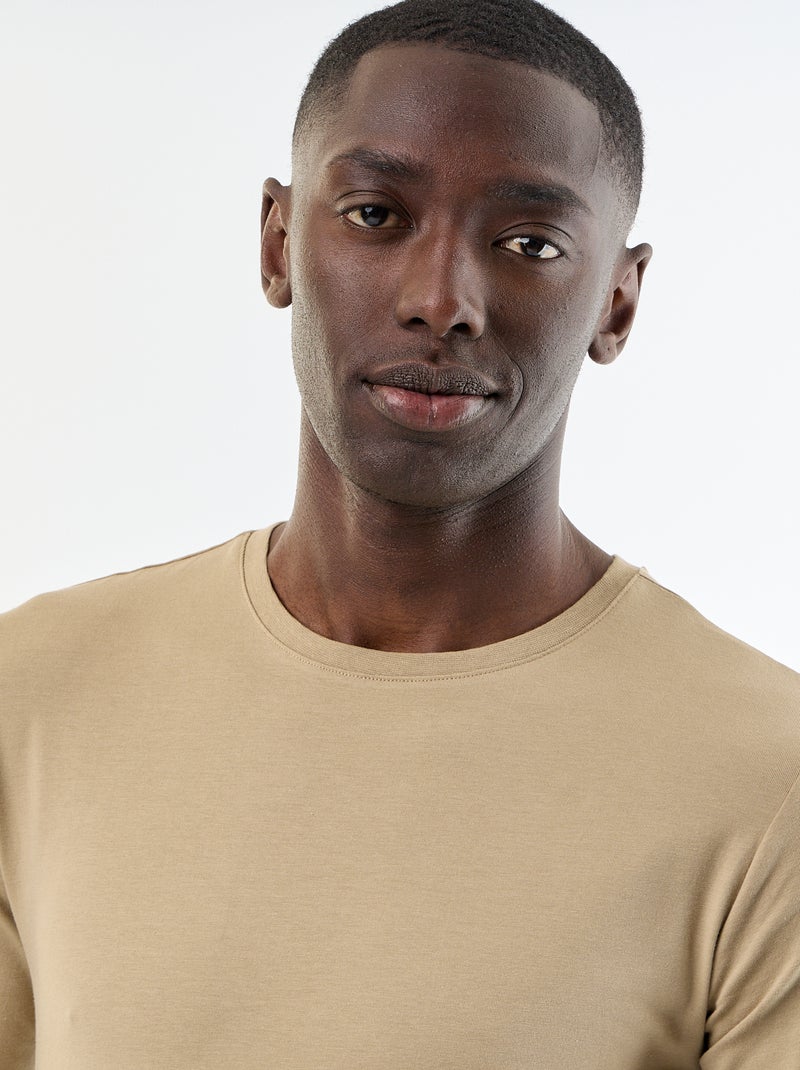 T-shirt a maniche lunghe a tinta unita Beige - Kiabi