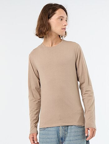 T-shirt a maniche lunghe a tinta unita