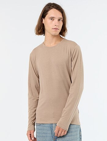 T-shirt a maniche lunghe a tinta unita