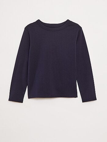 T-shirt a maniche lunghe a tinta unita