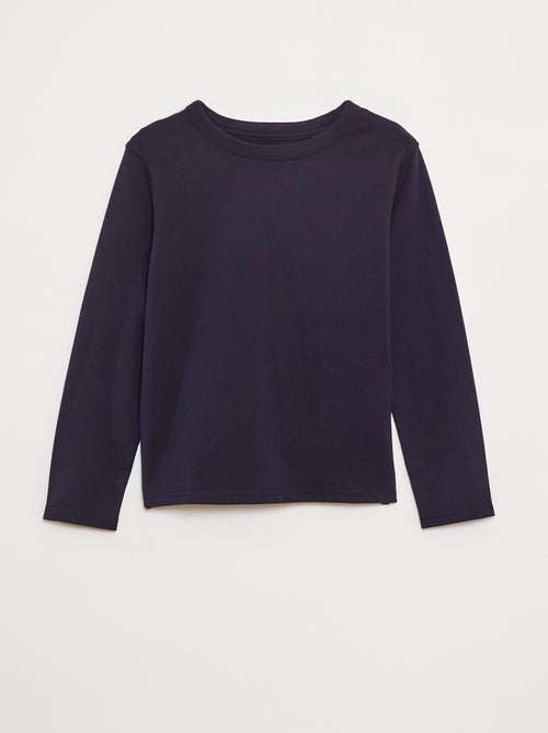 T-shirt a maniche lunghe a tinta unita - Kiabi