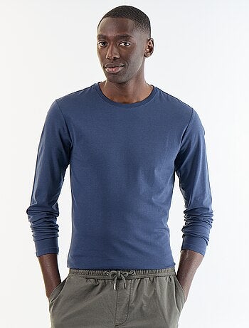 T-shirt a maniche lunghe a tinta unita