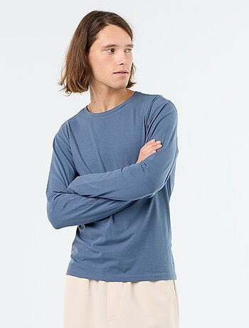 T-shirt a maniche lunghe a tinta unita