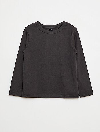 T-shirt a maniche lunghe a tinta unita