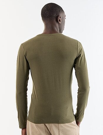 T-shirt a maniche lunghe a tinta unita