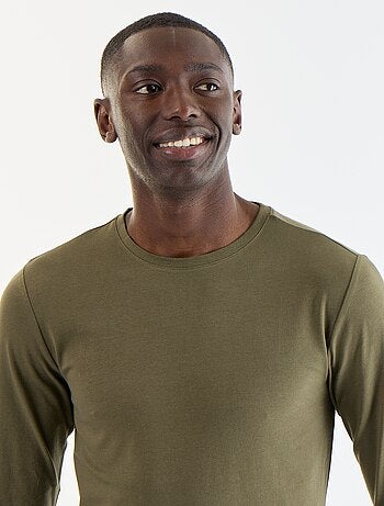 T-shirt a maniche lunghe a tinta unita