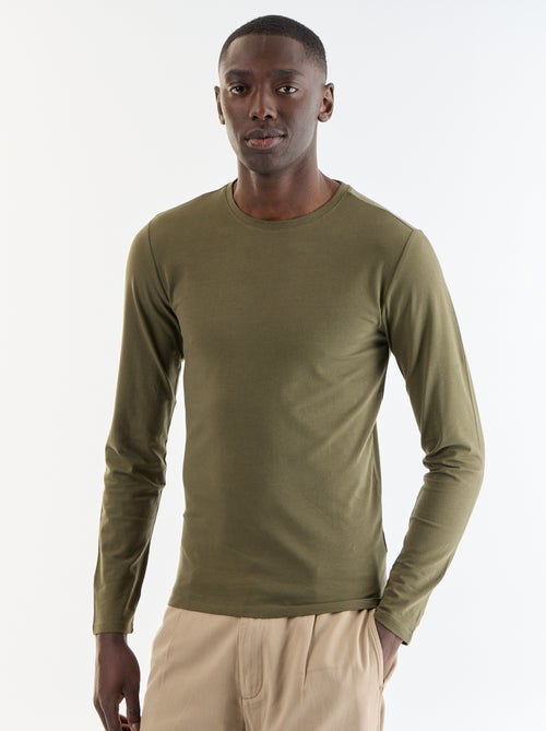 T-shirt a maniche lunghe a tinta unita - Kiabi T-shirt a maniche lunghe a tinta unita - Kiabi