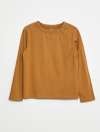 T-shirt a maniche lunghe a tinta unita