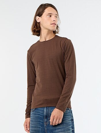 T-shirt a maniche lunghe a tinta unita