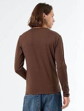 T-shirt a maniche lunghe a tinta unita