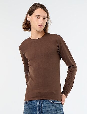 T-shirt a maniche lunghe a tinta unita