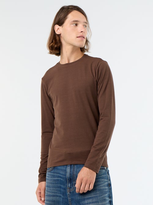 T-shirt a maniche lunghe a tinta unita - Kiabi T-shirt a maniche lunghe a tinta unita - Kiabi