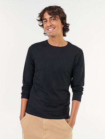 T-shirt a maniche lunghe a tinta unita