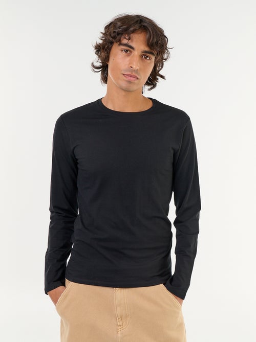 T-shirt a maniche lunghe a tinta unita - Kiabi T-shirt a maniche lunghe a tinta unita - Kiabi