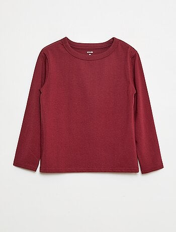 T-shirt a maniche lunghe a tinta unita