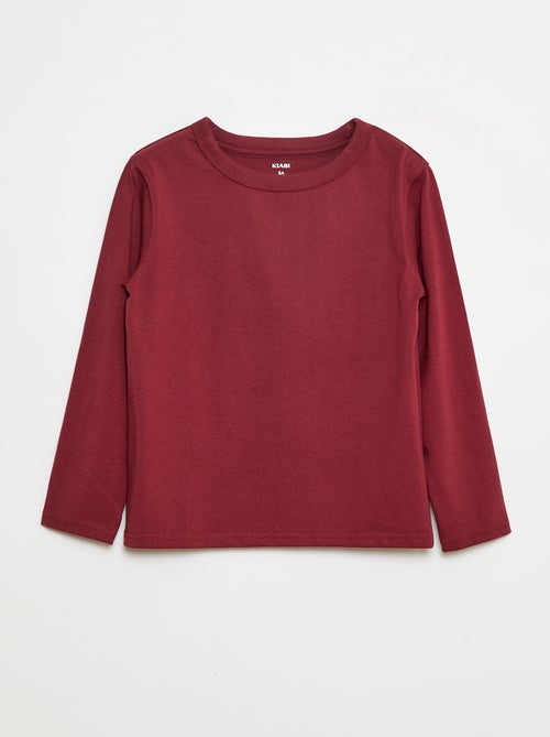 T-shirt a maniche lunghe a tinta unita - Kiabi