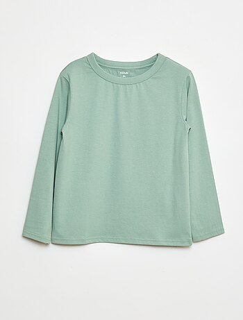 T-shirt a maniche lunghe a tinta unita