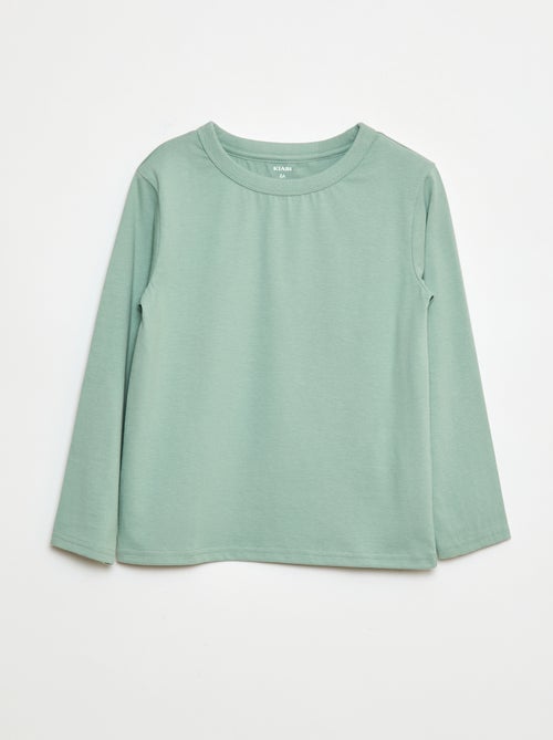 T-shirt a maniche lunghe a tinta unita - Kiabi
