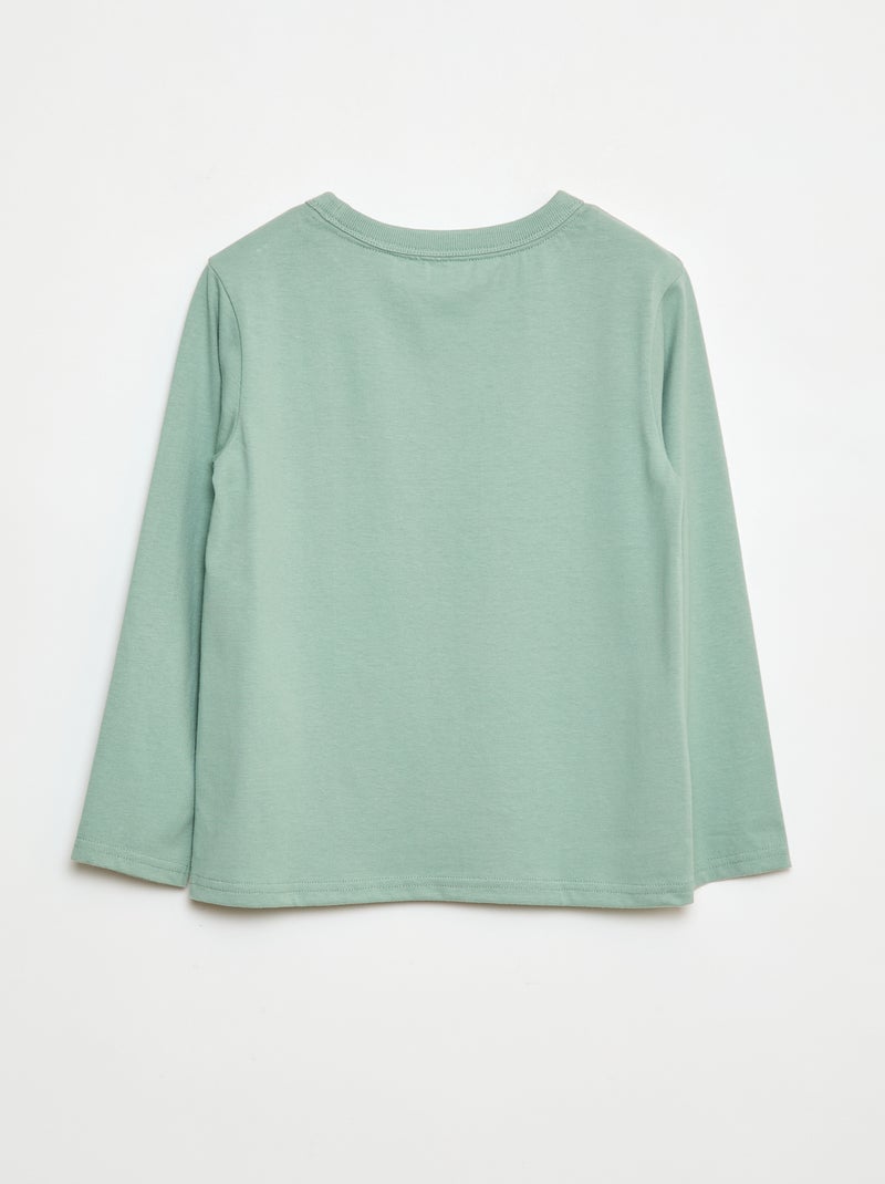 T-shirt a maniche lunghe a tinta unita Verde - Kiabi