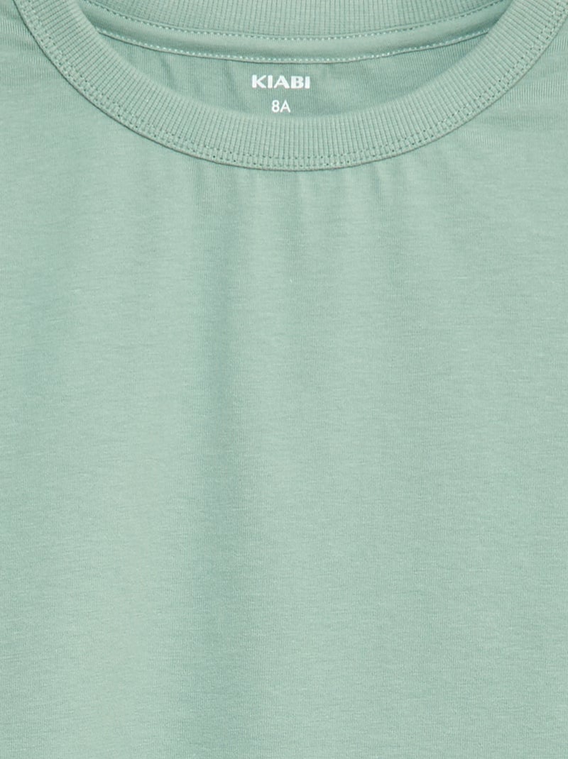T-shirt a maniche lunghe a tinta unita Verde - Kiabi