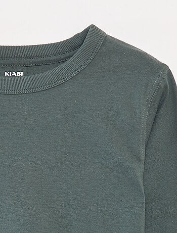 T-shirt a maniche lunghe a tinta unita