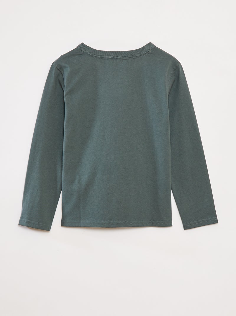 T-shirt a maniche lunghe a tinta unita Verde - Kiabi