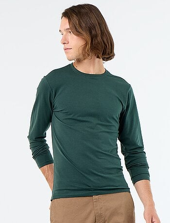 T-shirt a maniche lunghe a tinta unita