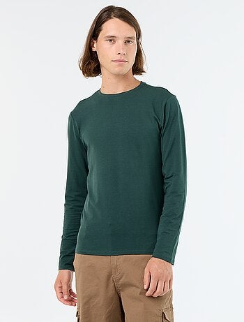 T-shirt a maniche lunghe a tinta unita