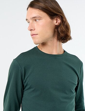 T-shirt a maniche lunghe a tinta unita
