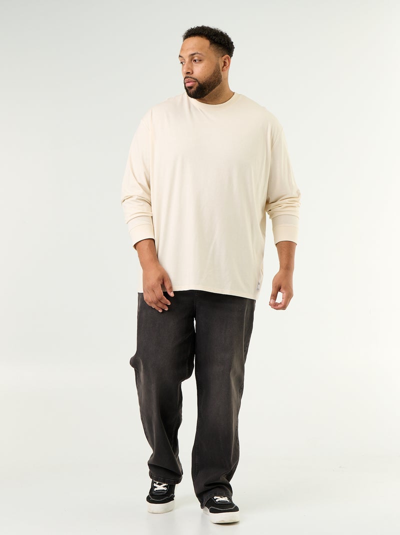 T-shirt a maniche lunghe Beige - Kiabi