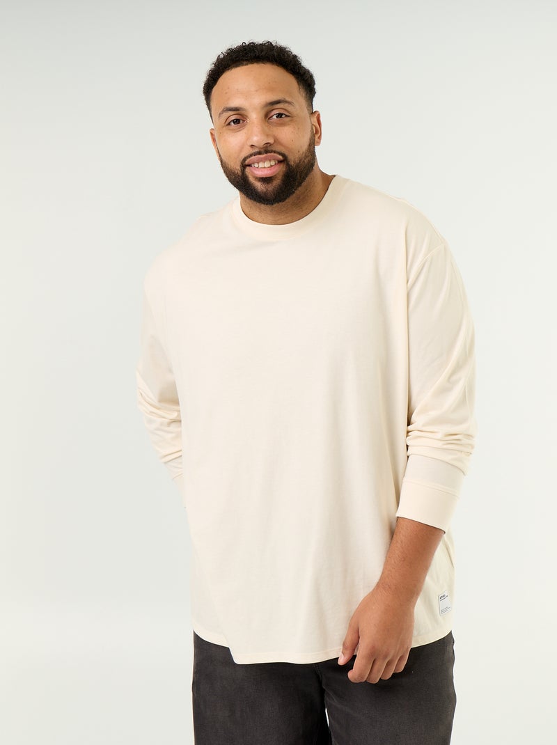 T-shirt a maniche lunghe Beige - Kiabi