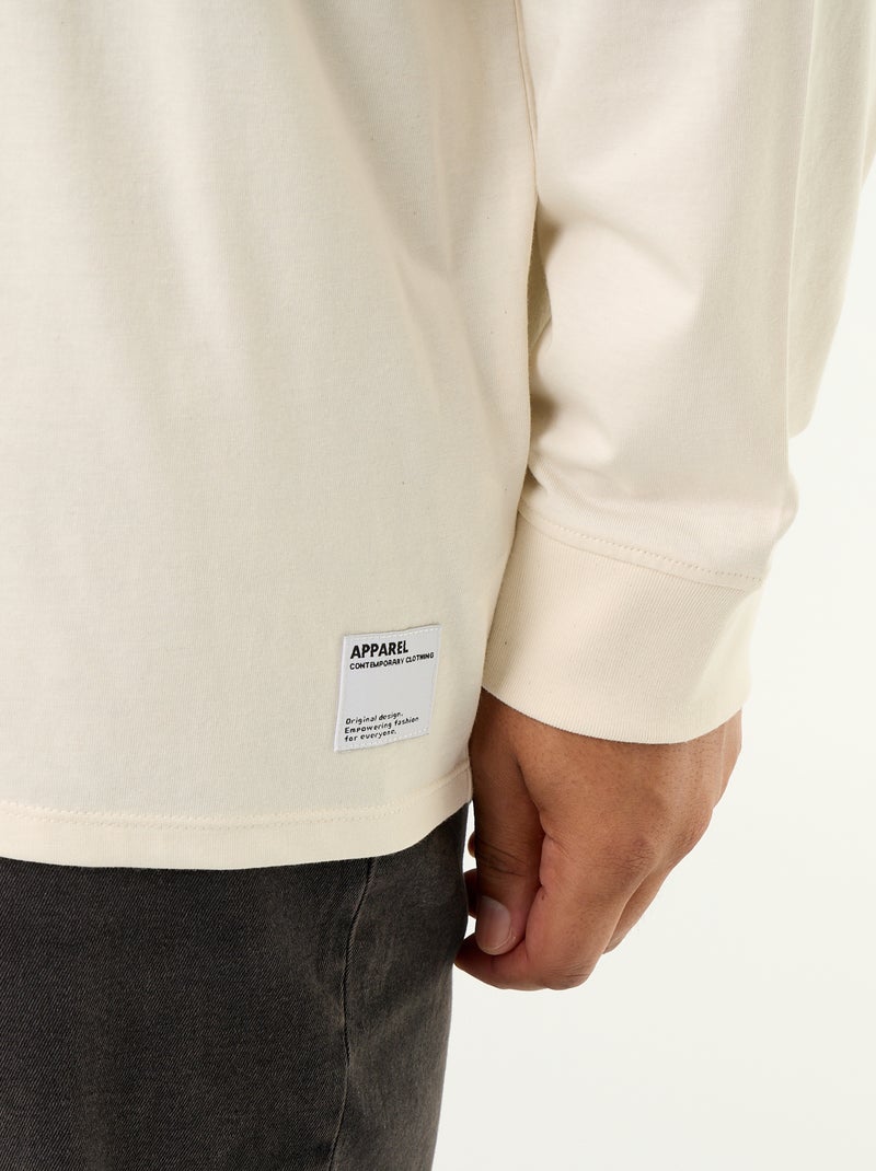 T-shirt a maniche lunghe Beige - Kiabi