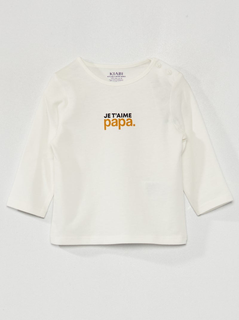 T-shirt a maniche lunghe BIANCO - Kiabi