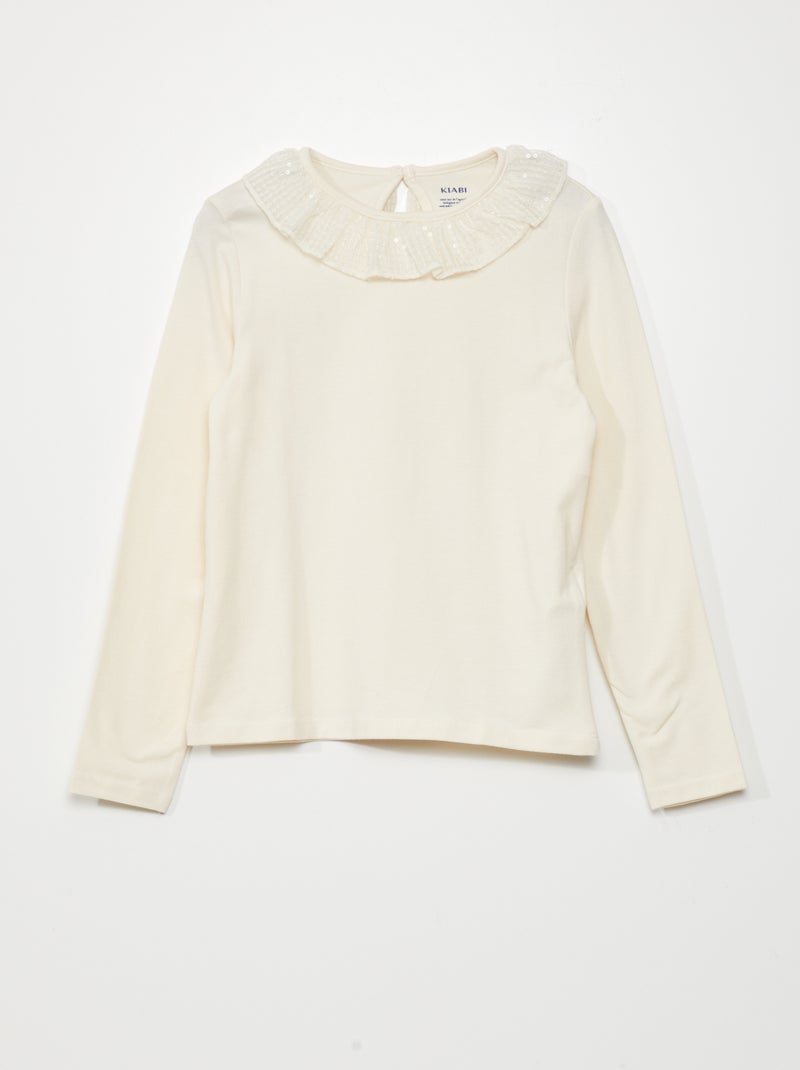 T-shirt a maniche lunghe BIANCO - Kiabi