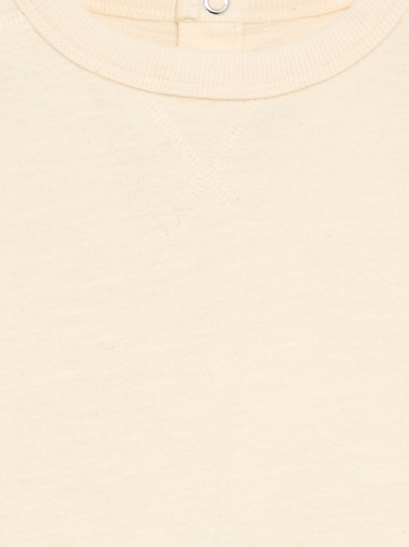 T-shirt a maniche lunghe Bianco Ecru - Kiabi