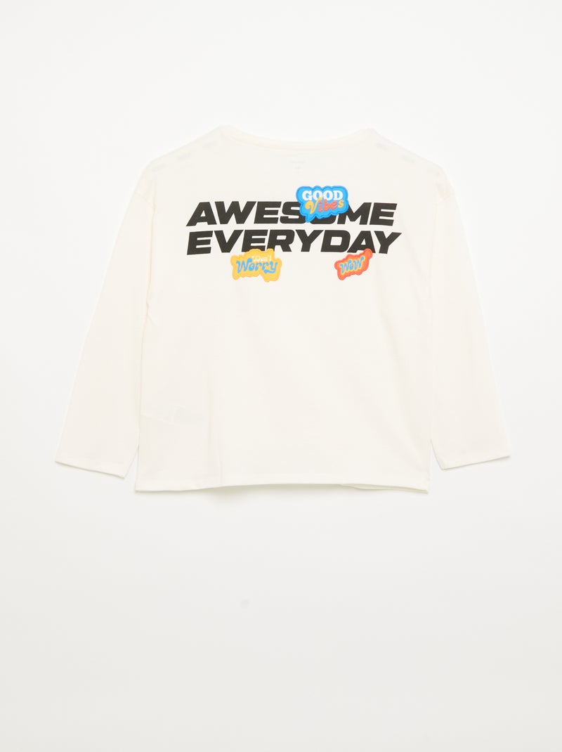 T-shirt a maniche lunghe Bianco - Kiabi