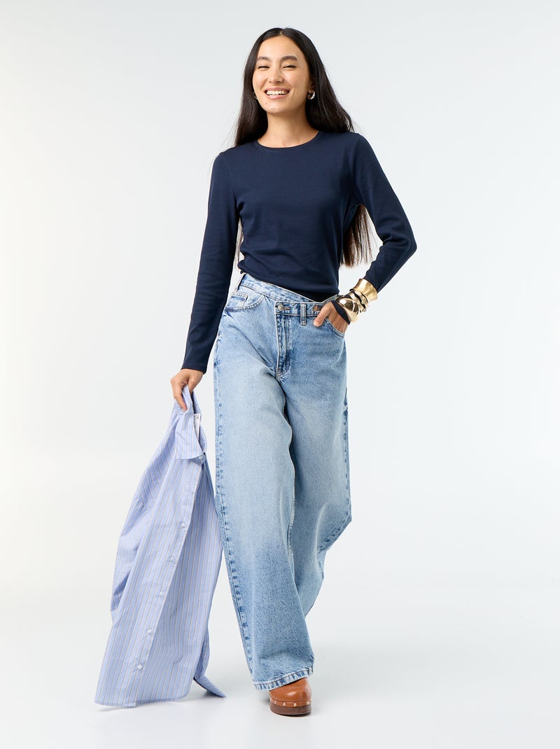 T-shirt a maniche lunghe Blu - Kiabi