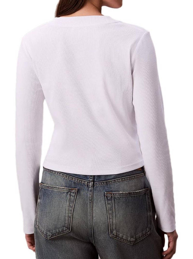T-shirt a maniche lunghe Calvin Klein Jeans Baby da donna, Bianco - Kiabi