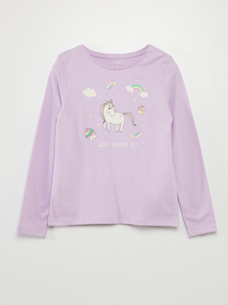 T-shirt a maniche lunghe 'compleanno' VIOLA - Kiabi