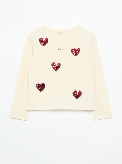 T-shirt a maniche lunghe con animazione - Kiabi
