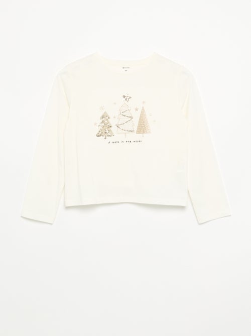 T-shirt a maniche lunghe con animazione - Kiabi