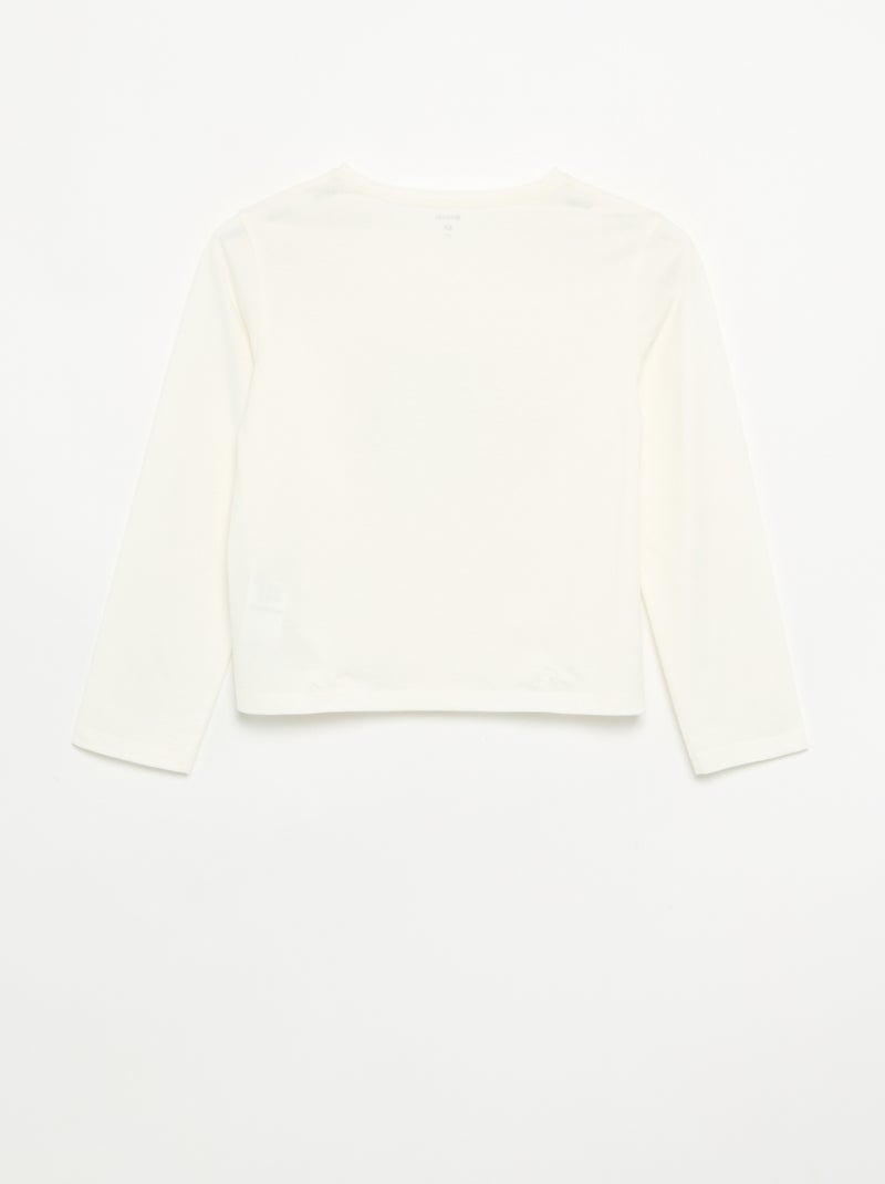 T-shirt a maniche lunghe con animazione Beige - Kiabi