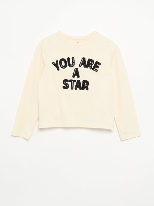 T-shirt a maniche lunghe con animazione - Kiabi