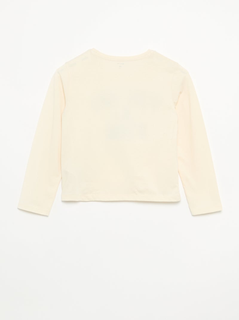 T-shirt a maniche lunghe con animazione Beige - Kiabi