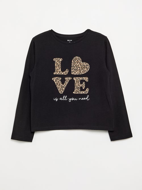 T-shirt a maniche lunghe con animazione - Kiabi T-shirt a maniche lunghe con animazione - Kiabi