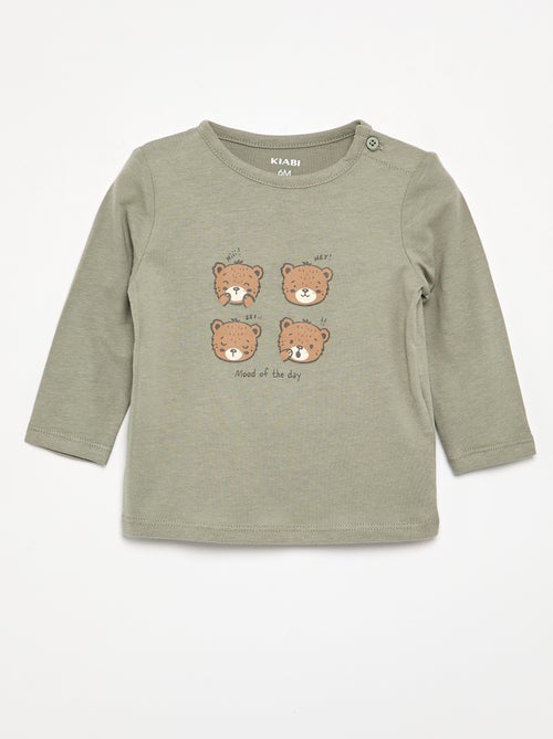 T-shirt a maniche lunghe con animazione - Kiabi T-shirt a maniche lunghe con animazione - Kiabi