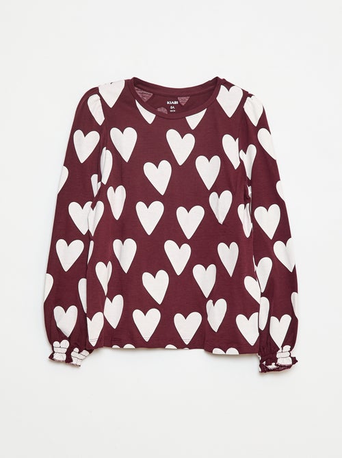 T-shirt a maniche lunghe con arricciature sulle spalle - Kiabi