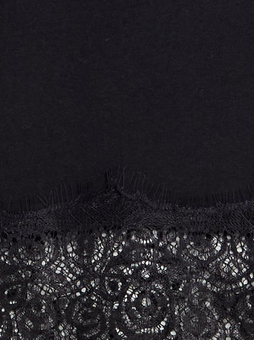 T-shirt a maniche lunghe con bordo in pizzo - Kiabi