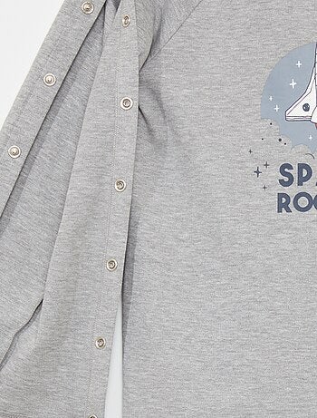 T-shirt a maniche lunghe con bottoncini a pressione - So Easy